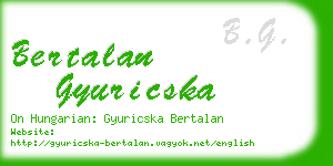 bertalan gyuricska business card